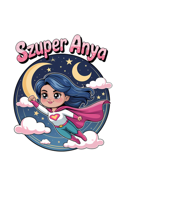 SZUPER ANYA 1 minta fekete pólón
