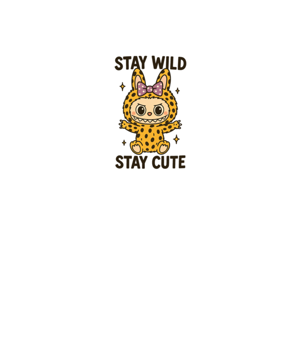 Stay wild, stay cute minta fehér pólón