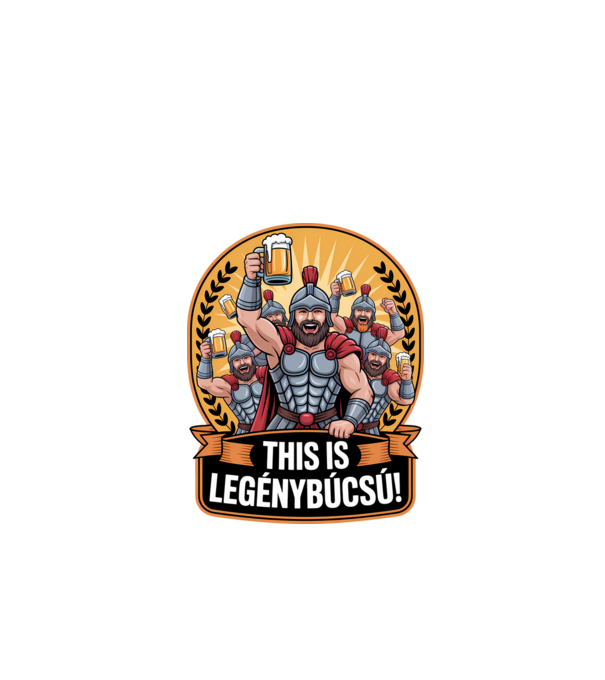 This is Legénybúcsú minta fekete pólón
