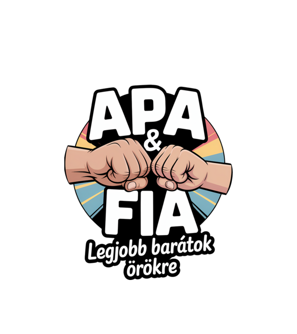 Apa és fia minta fehér pólón