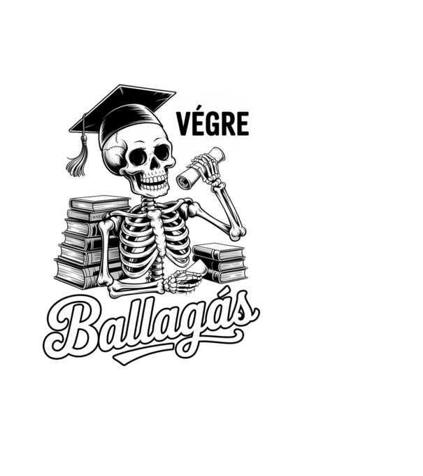 Végre ballagás minta fekete pólón