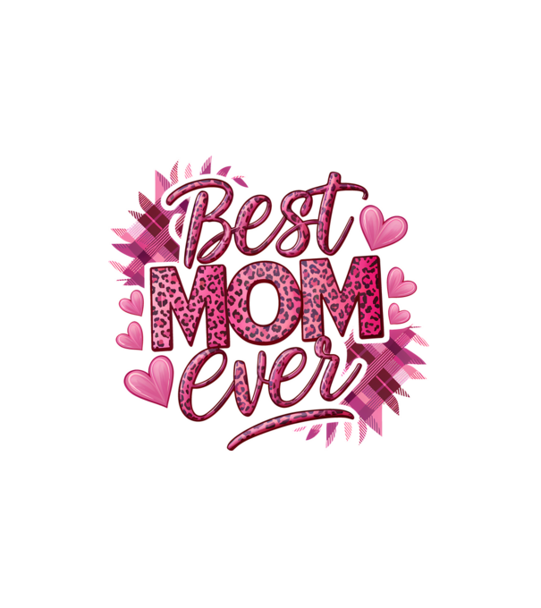 Best MOM ever PINK minta fehér pólón