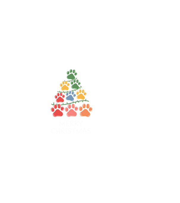 Merry Christmas Pawtree fekete pólóra minta fekete pólón