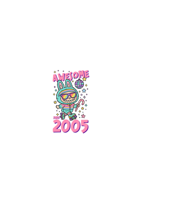 Awesome since 2005 Labubu - 20 éves születésnapra minta fehér pólón