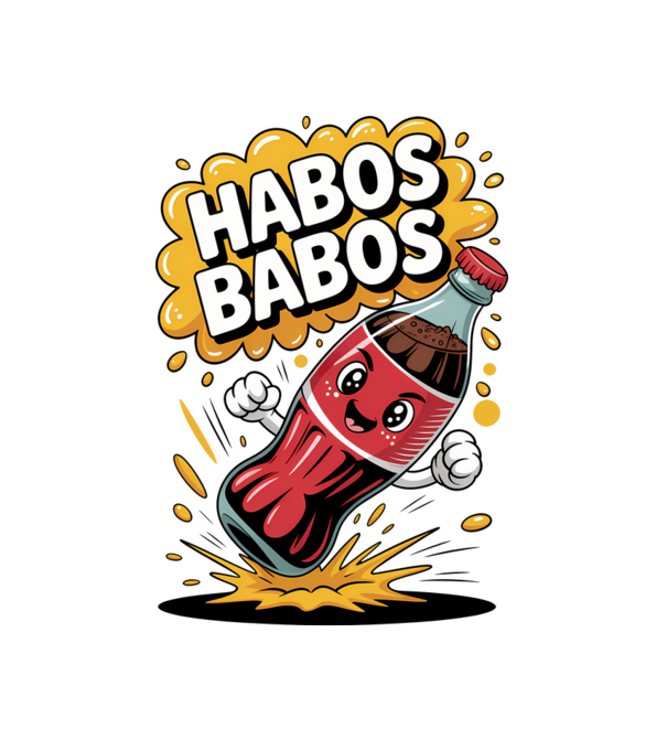 Habos Babos minta fehér pólón