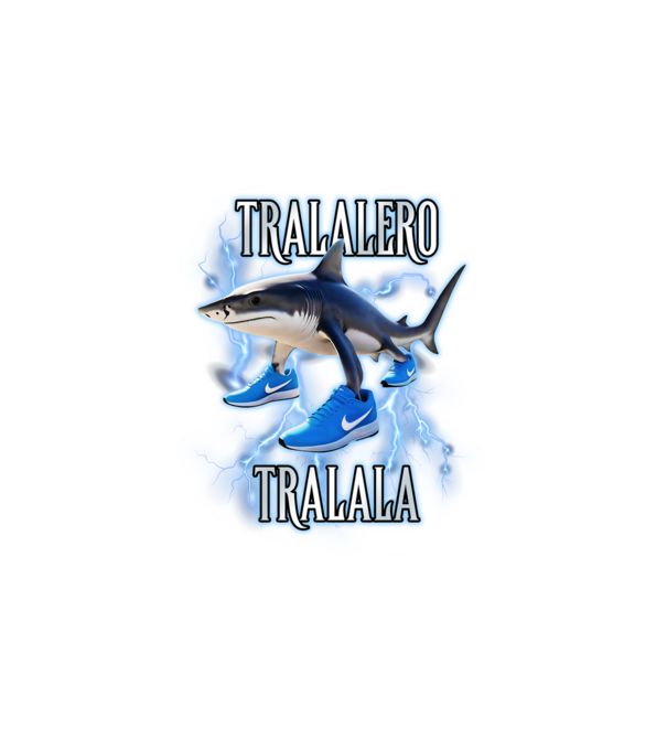 Tralalero Tralala minta fehér pólón