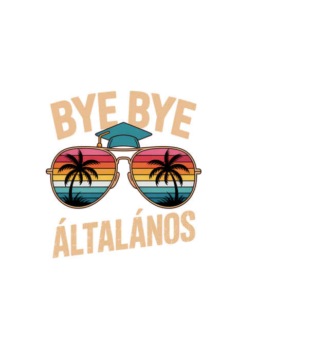 Bye bye általános minta fekete pólón