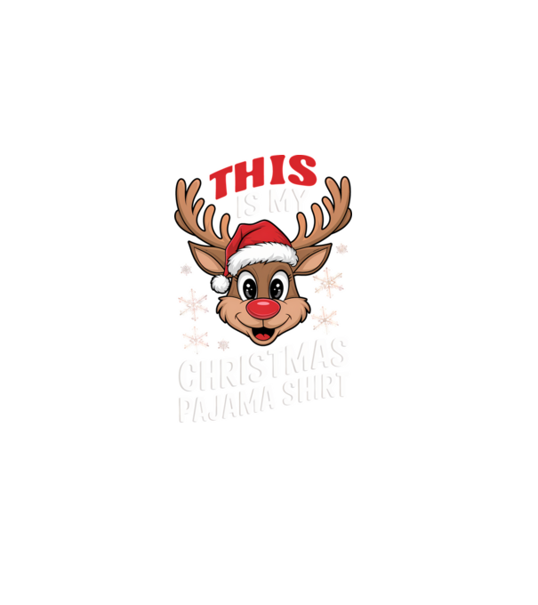 This is my christmas pajama shirt rénszarvas fekete pólóra minta sötétkék pólón