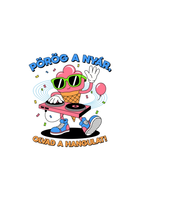 Pörög a nyár, olvad a hangulat! minta fehér pólón