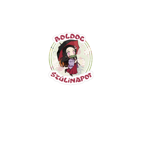 Demon Slayer Boldog Szülinapot Nezuko minta türkiz pólón