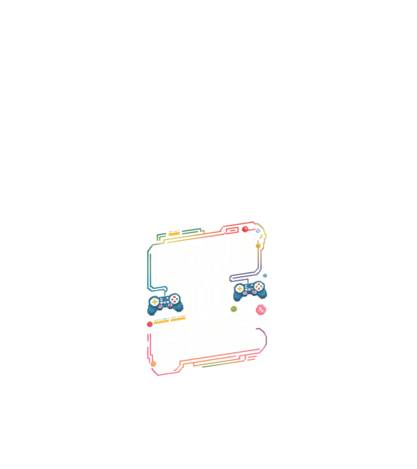 Born to Game pixel fekete alapra minta fehér pólón