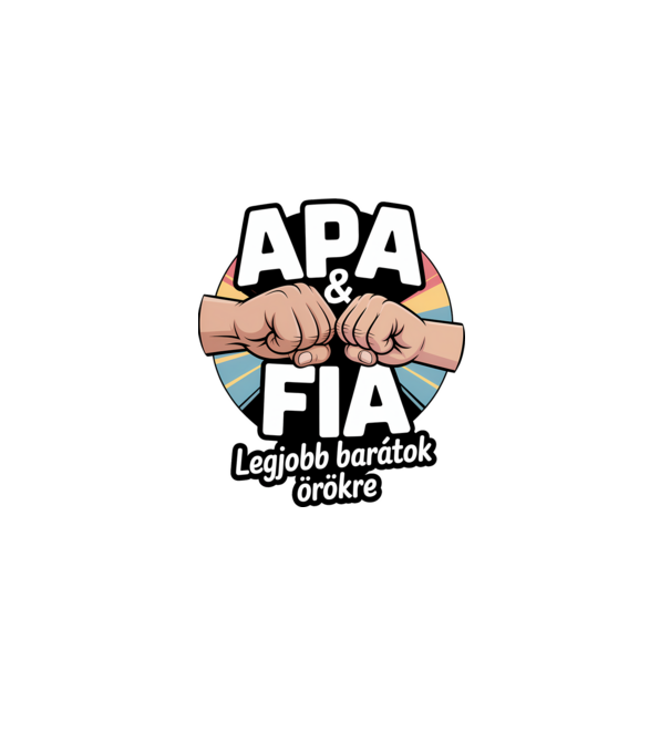 Apa és fia minta fekete pólón