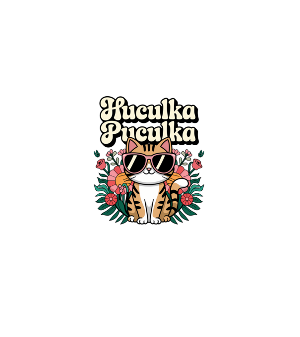 Huculka Puculka cica 2 minta szürke pólón