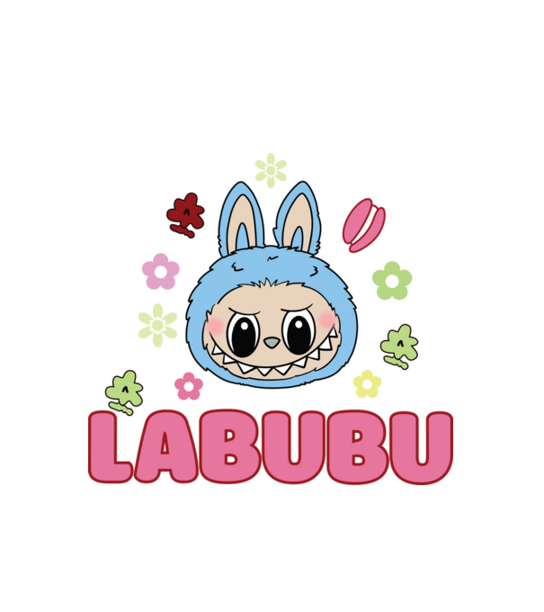 Labubu minta fehér pólón