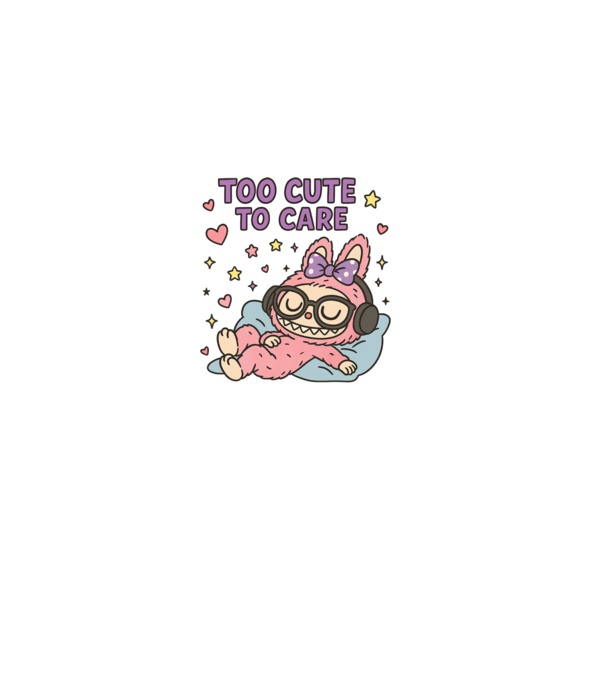 Too cute to care minta piros pólón