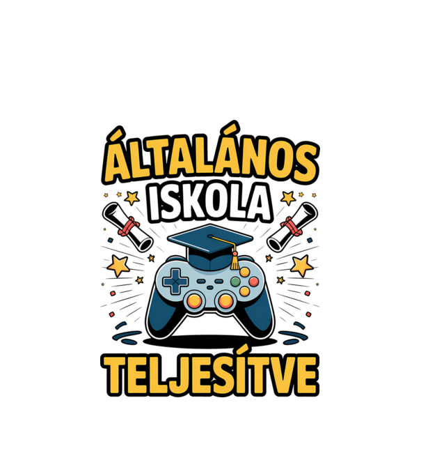 Általános iskola teljesítve minta fehér pólón