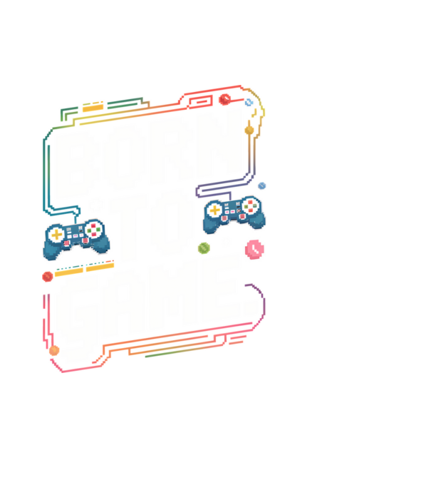 Born to Game pixel fekete alapra minta fekete pólón