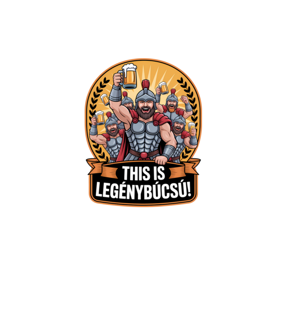 This is Legénybúcsú minta fekete pólón