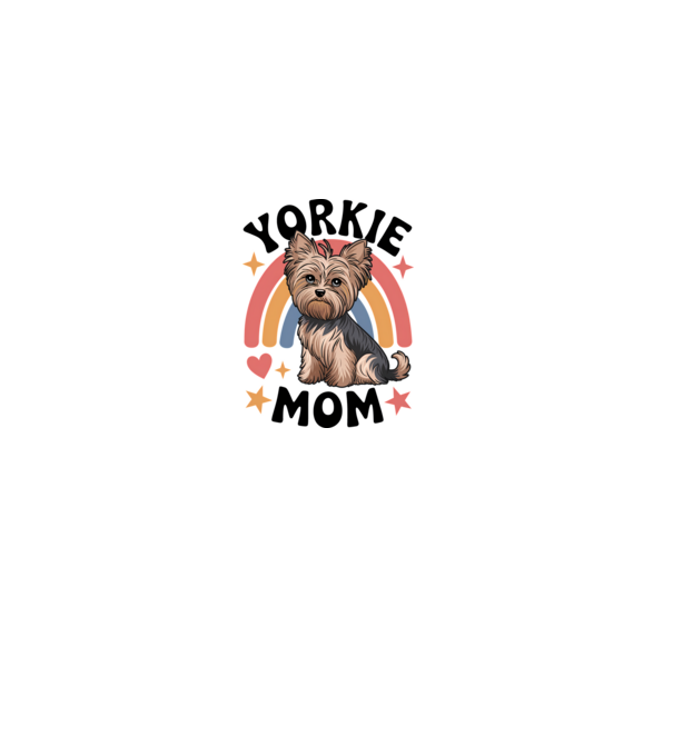 Yorkie Mom fehér pólóra minta homokszín pólón