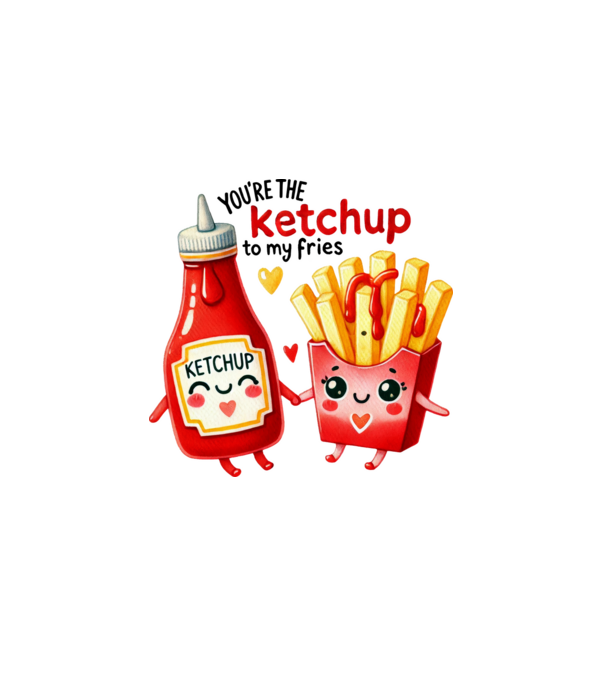 You are the ketchup to my fries minta fehér pólón