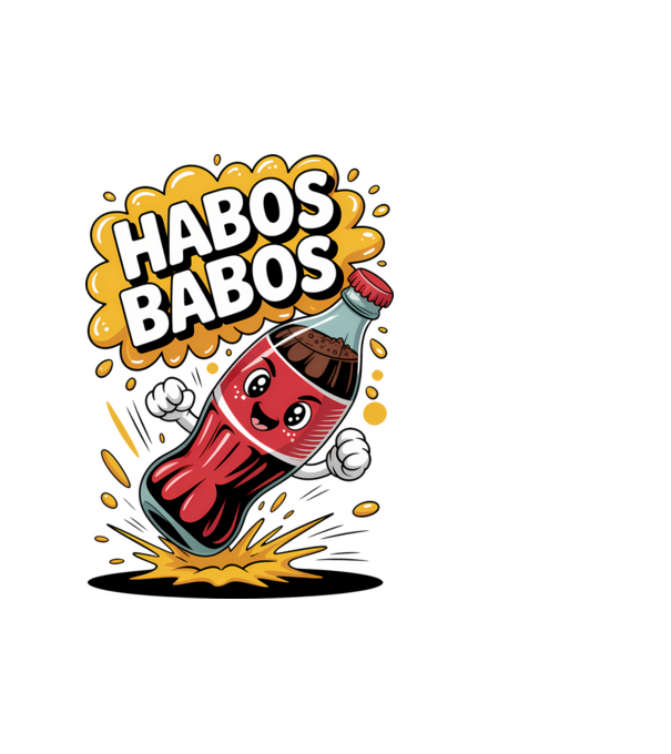 Habos Babos minta fehér pólón