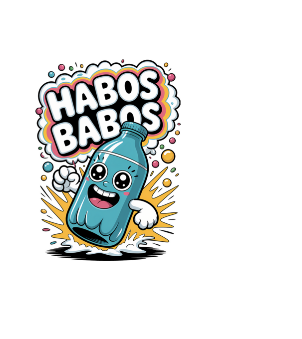 Habos Babos minta fekete pólón