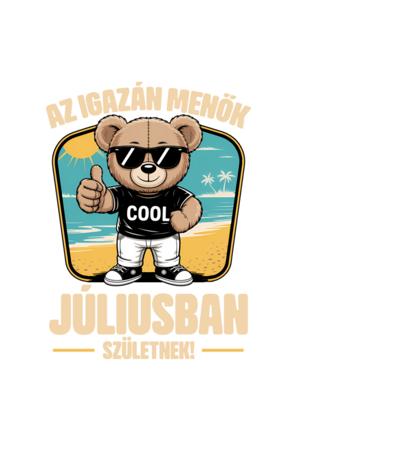 Az igazán menők júliusban születnek! minta fekete pólón