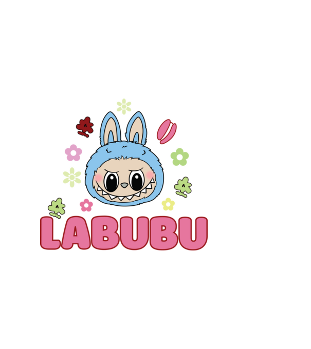 Labubu minta fekete pólón