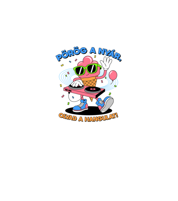 Pörög a nyár, olvad a hangulat! minta világos rózsaszín pólón
