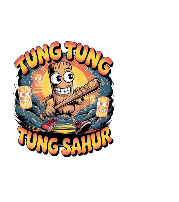 Tung Tung Tung Sahur Retro minta fehér pólón