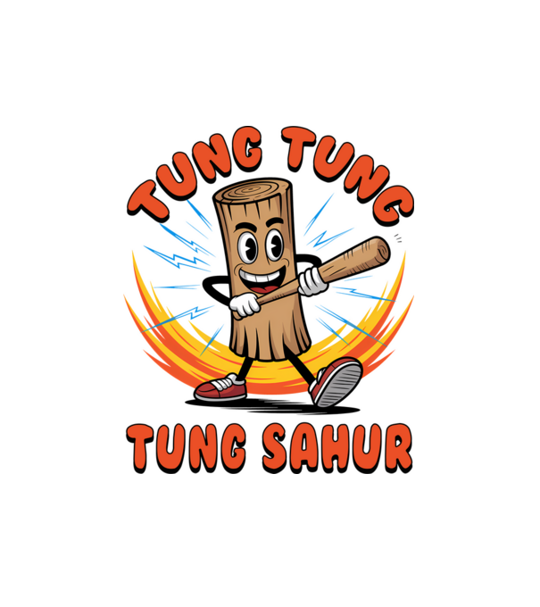 Tung Tung Tung Sahur Aranyos minta fehér pólón