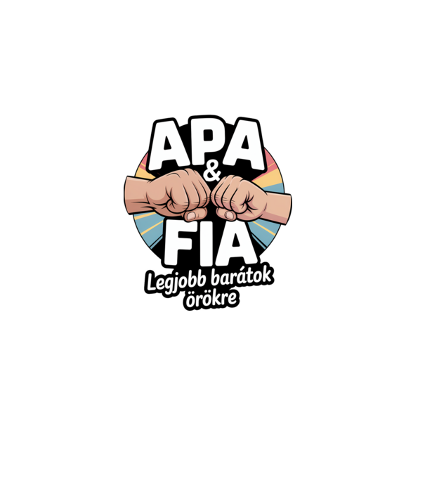 Apa és fia minta sötétkék pólón