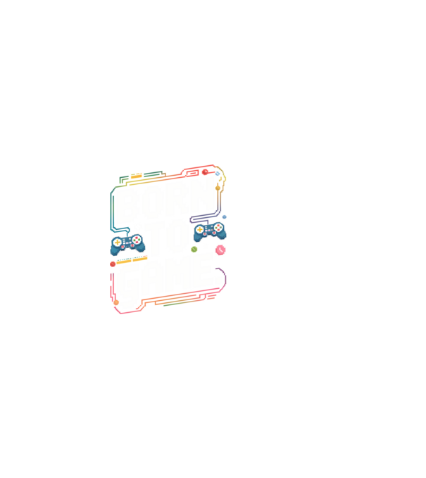 Born to Game pixel fekete alapra minta fekete pólón