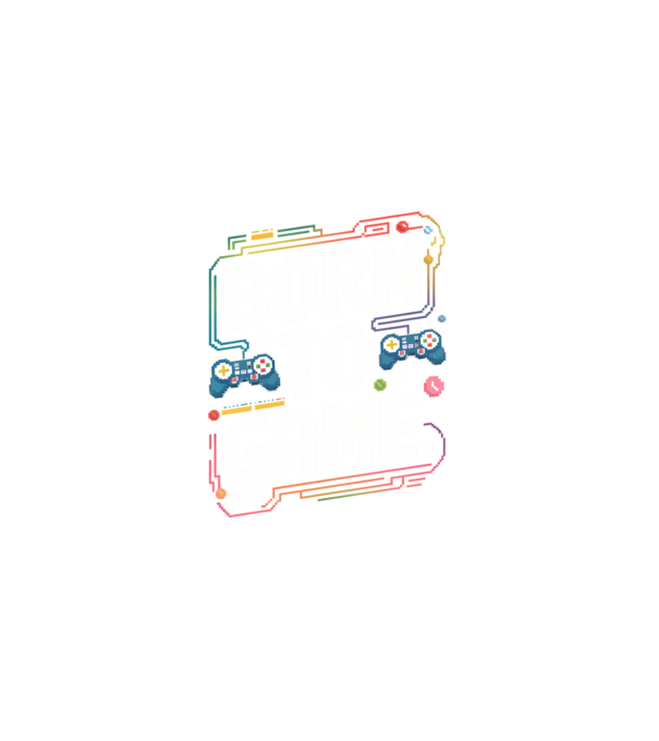 Born to Game pixel fekete alapra minta szürke pólón