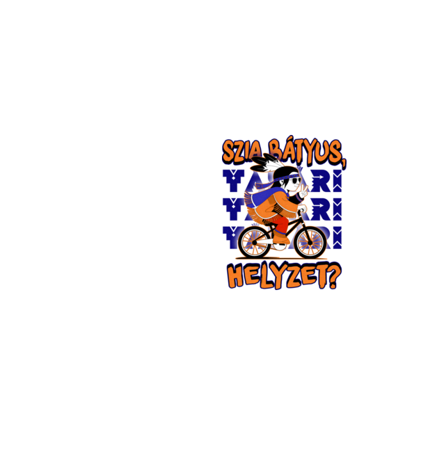 Biciklis yakari Szia bátyus helyzet minta neonsárga pólón