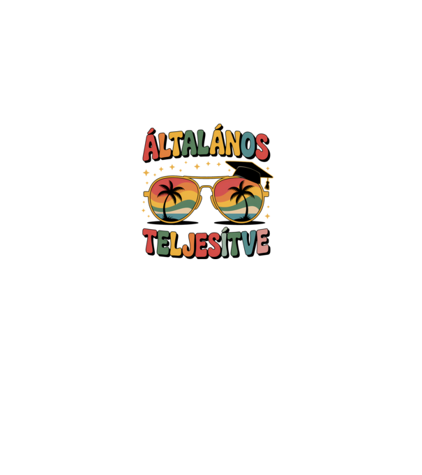 Általános teljesítve minta fehér pólón