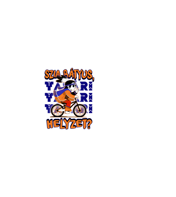Biciklis yakari Szia bátyus helyzet minta fehér pólón