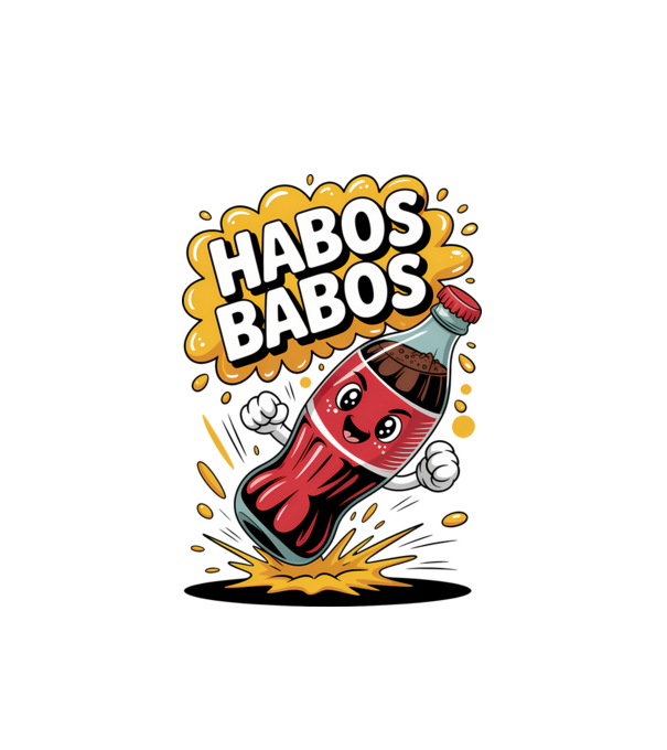 Habos Babos minta fehér pólón