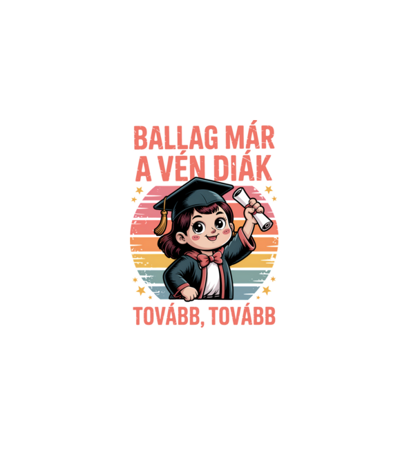 Ballag már a vén diák minta sötétkék pólón