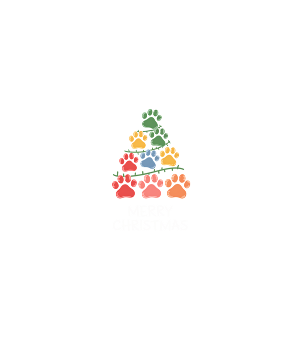 Merry Christmas Pawtree fekete pólóra minta homokszín pólón