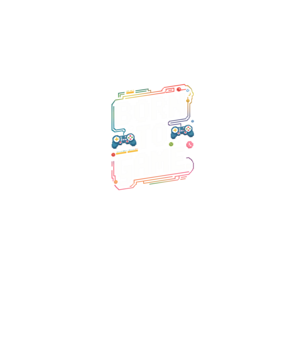 Born to Game pixel fekete alapra minta királykék pólón