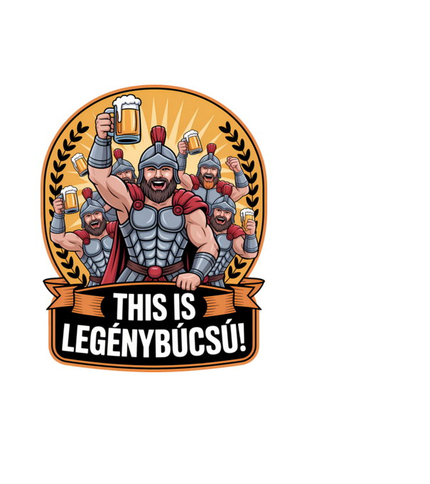 This is Legénybúcsú minta fekete pólón