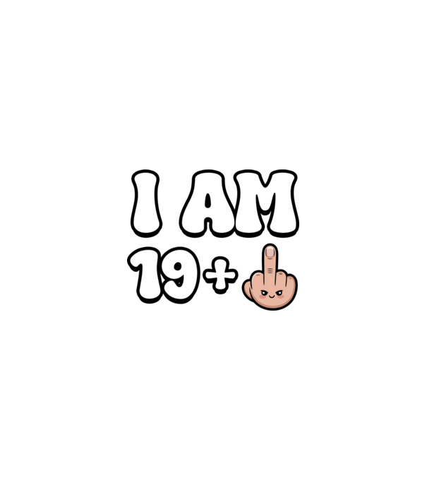 I am 19+1 minta homokszín pólón