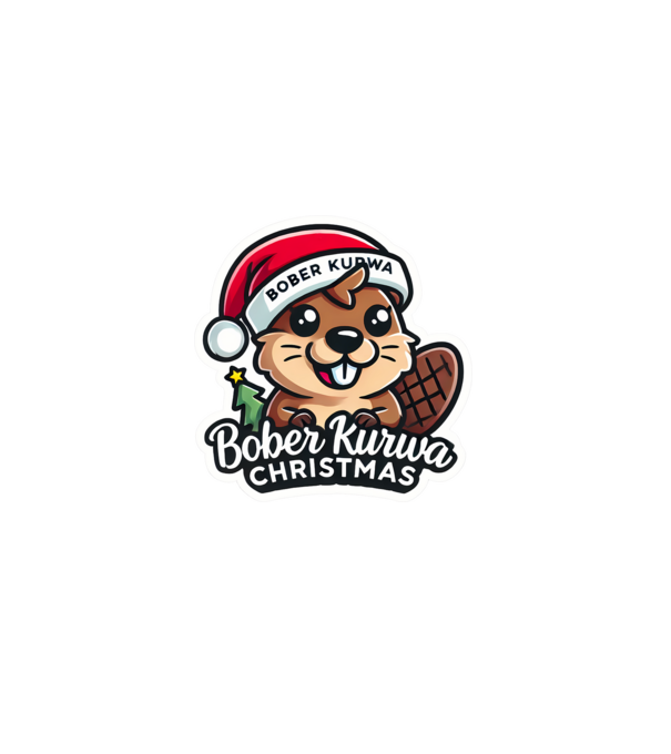 Bober Kurwa Christmas minta szürke pólón