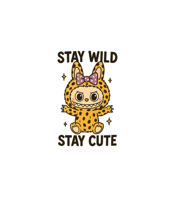 Stay wild, stay cute minta fehér pólón