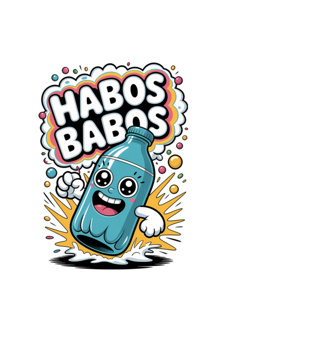 Habos Babos minta fekete pólón
