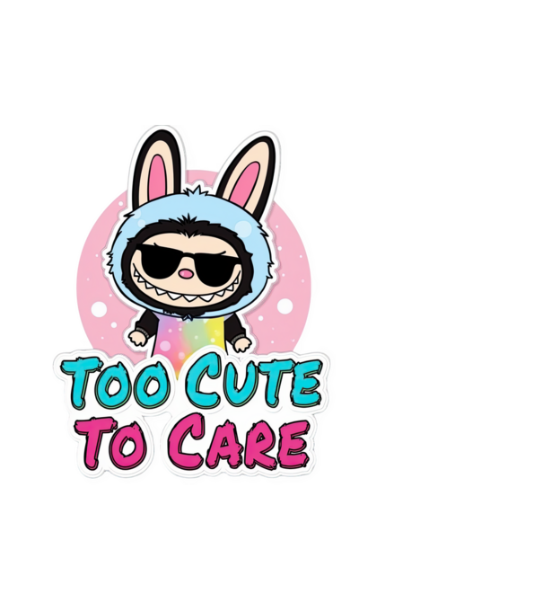 Too cute to care minta fehér pólón