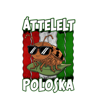 Áttelelt poloska vagyok Magyar minta fekete pólón