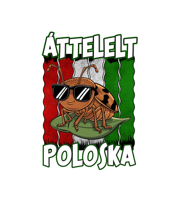 Áttelelt poloska vagyok Magyar minta fehér pólón