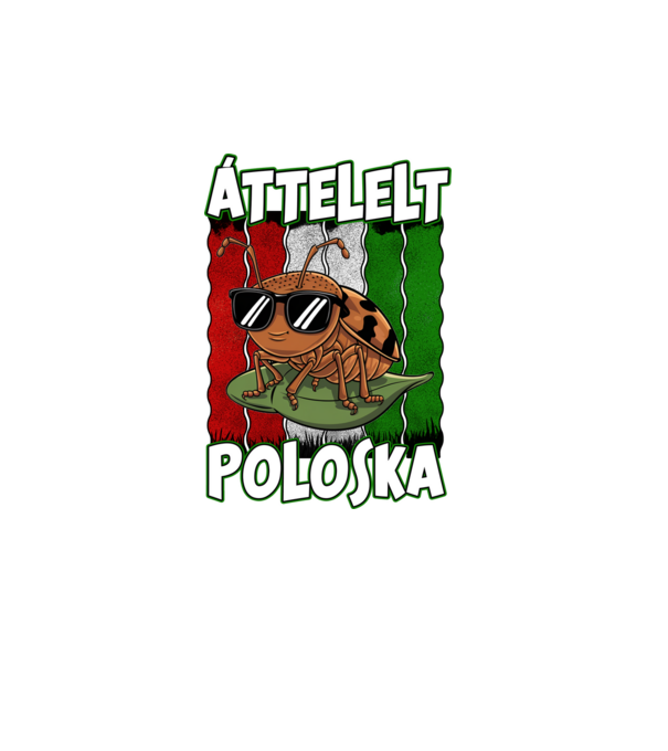 Áttelelt poloska vagyok Magyar minta türkiz pólón
